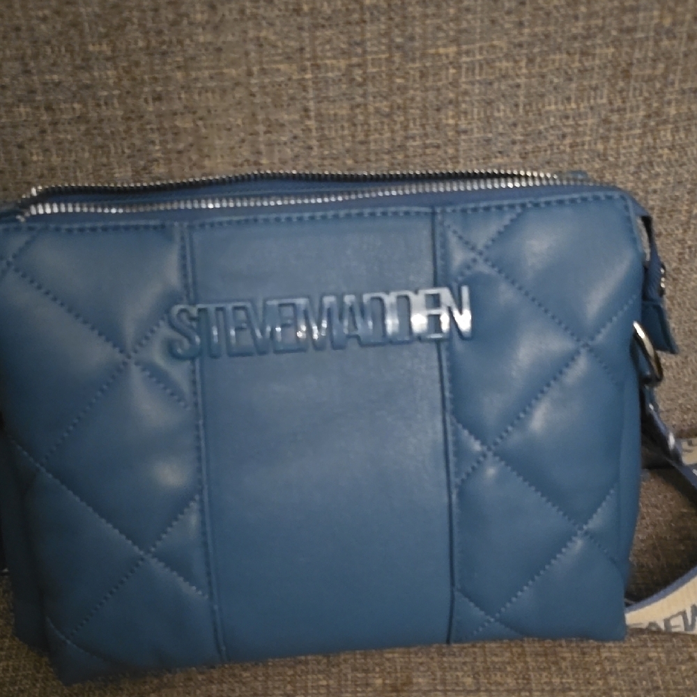 Steve Madden Quilted Blue Crossbody Bag